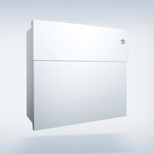 Radius Design Letterman 4 Briefkasten - Radius Design Farbe:weiß (RAL 9003)|Radius Design Ausführung:mit Klingel in blau