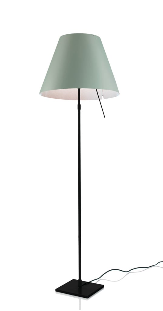 Luceplan Costanza Stehleuchte, Gestell schwarz, Schirm seegrün - Aussteller
