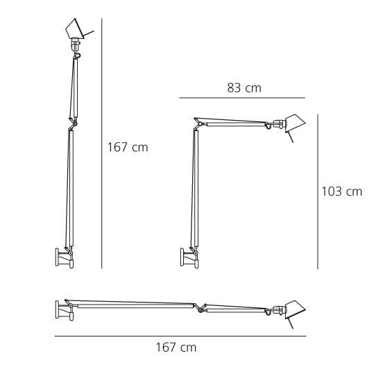 artemide tolomeo braccio wandleuchte ma e