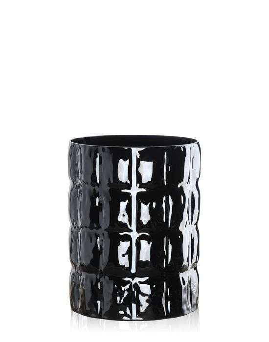 kartell matelasse vase schwarz glaenzend front