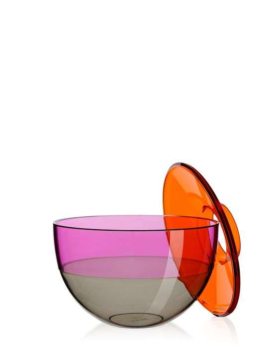 kartell shibuya vase orange violett rauchgrau offen