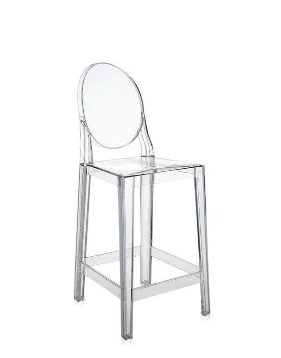 kartell one more barhocker 65 transparent seite