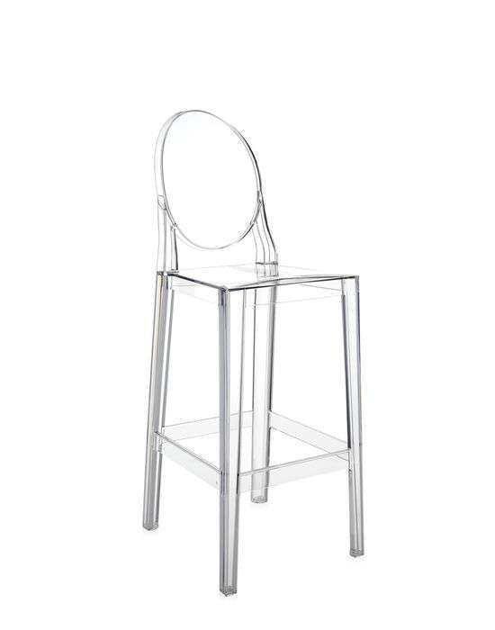 kartell one more barhocker 75 transparent seite