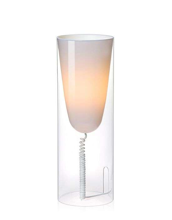 kartell toobe tischleuchte transparent front 1