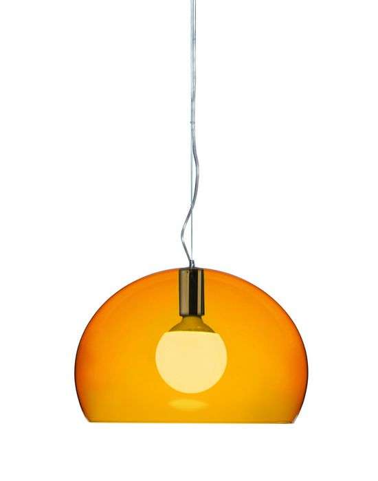 kartell small fly pendelleuchte orange transparent 1
