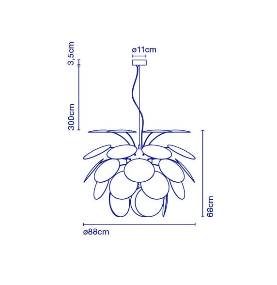Marset Discoco 88 Pendelleuchte, technische Zeichnung