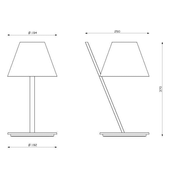 artemide la petite tischleuchte technische zeichnung