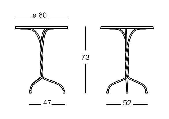 magis vigna tisch rund 60cm masse