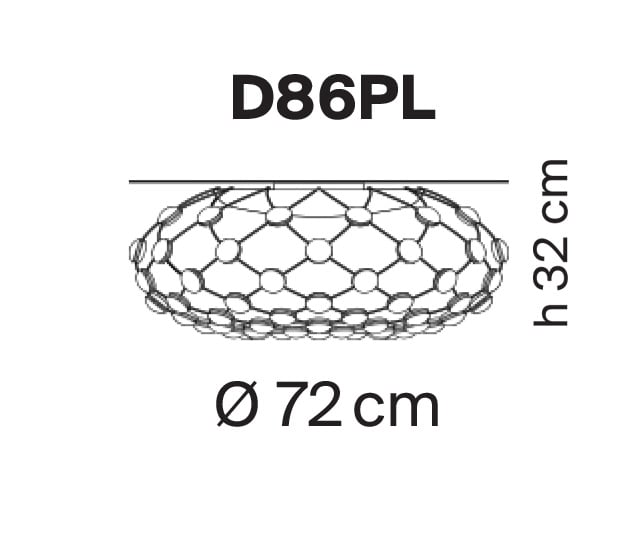 luceplan mesh 55 deckenleuchte technische zeichnung