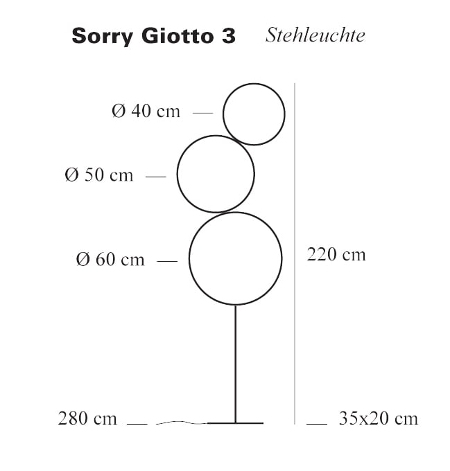 catellani smith sorry giotto 3 stehleuchte 12 technische zeichnung