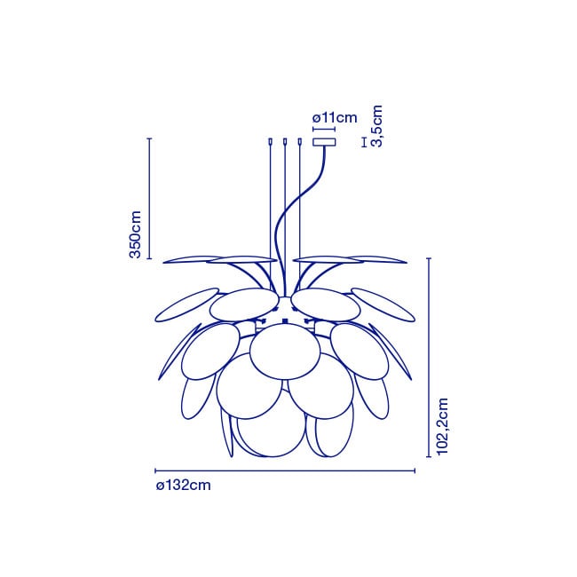 Marset Discoco 132 Pendelleuchte, technische Zeichnung