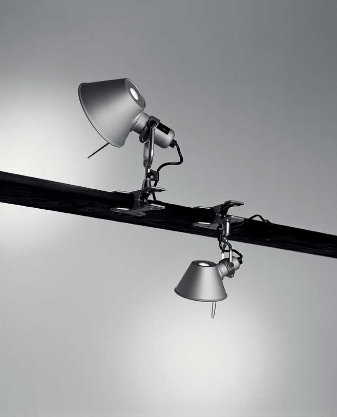 artemide tolomeo pinza und micro pinza klemmleuchte aluminium