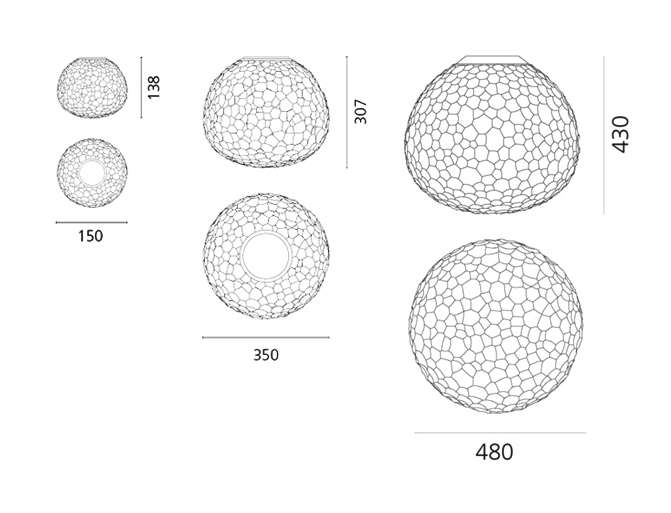 artemide meteorite deckenleuchte technische zeichnung