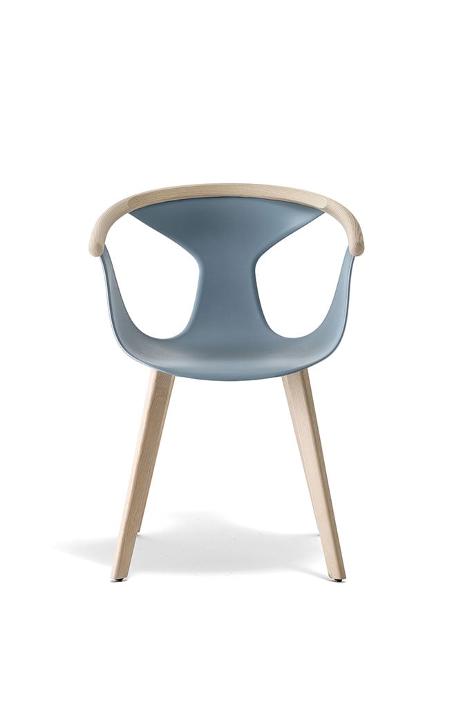 Pedrali Fox 3725 Stuhl Eiche gebleicht blau Front