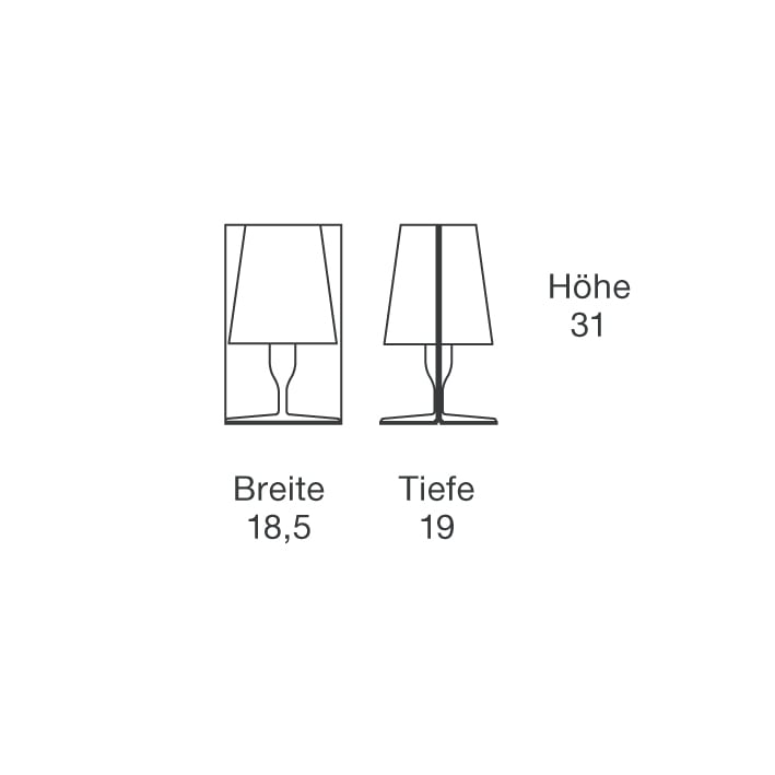 Kartell Take Tischleuchte technische Zeichnung