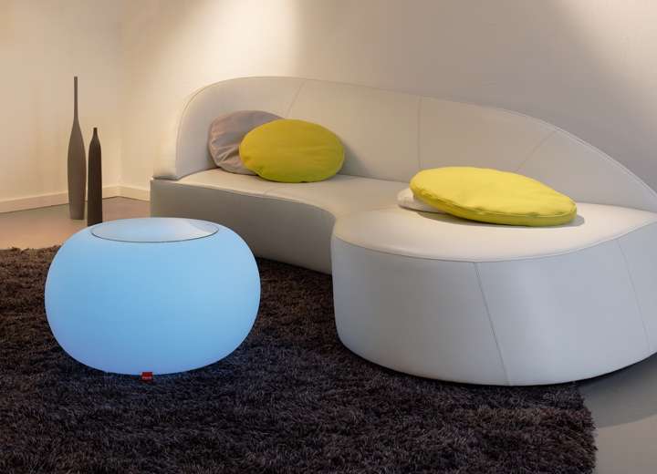 Moree Bubble Indoor LED Beistelltisch / Hocker - Moree Farbe:Filzauflage orange