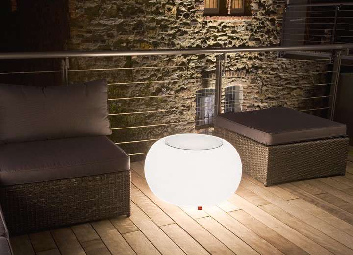 Moree Bubble Outdoor Beistelltisch / Hocker - Moree Farbe:Filzauflage orange