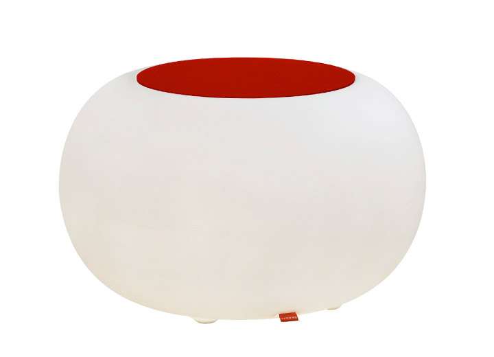 Moree Bubble Outdoor LED Akku Beistelltisch / Hocker - Moree Farbe:Filzauflage orange