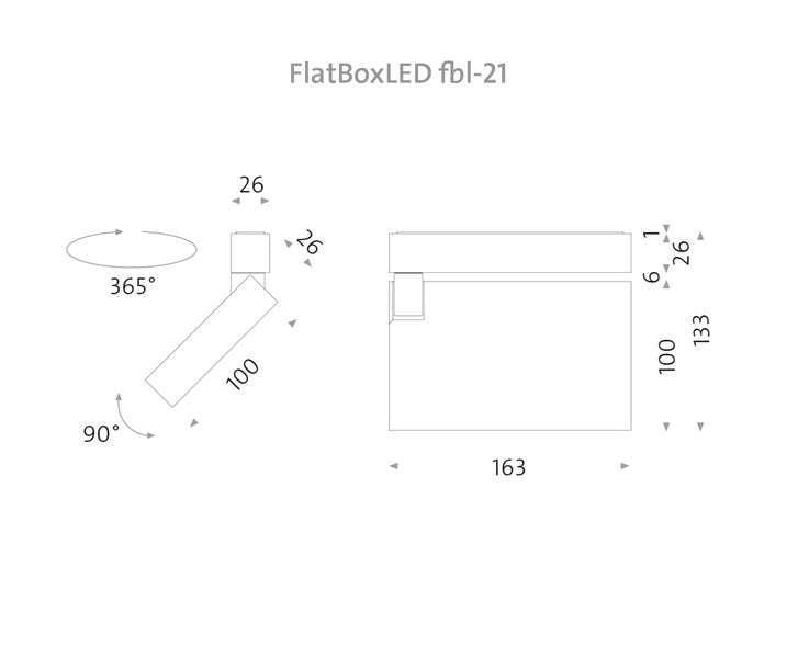 mawa design flatbox 21 aufbaustrahler technische zeichnung