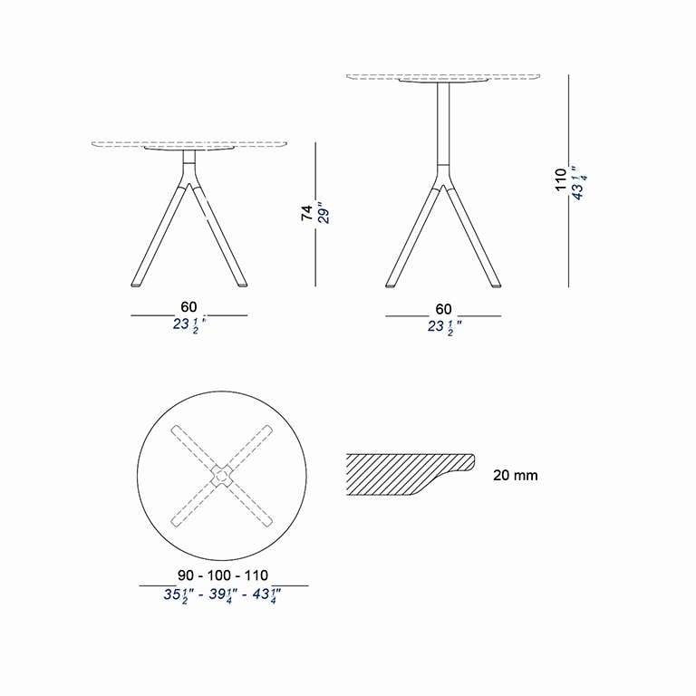 lapalma fork tisch breite 60