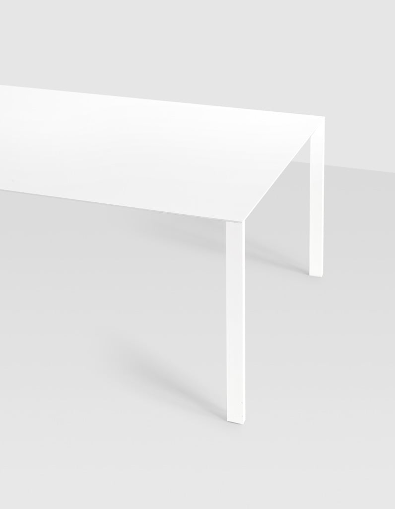 Kristalia Thin-K Aluminium Indoor Tisch ausziehbar - weiß, 80 x 123 / 163 / 203cm - Retoure