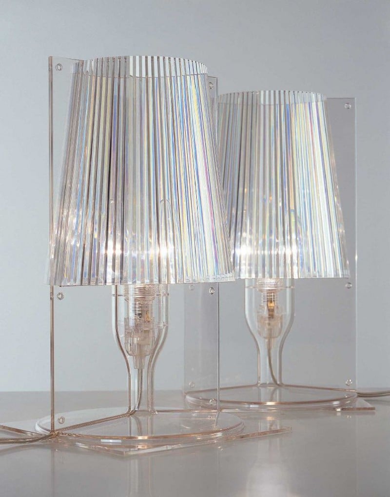 kartell take tischleuchte transparent