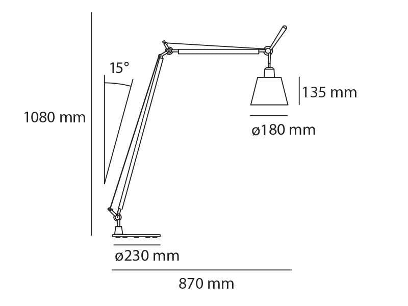 Artemide Tolomeo Basculante Lettura Stehleuchte - Artemide Schirm:Pergamentschirm Ø 18cm