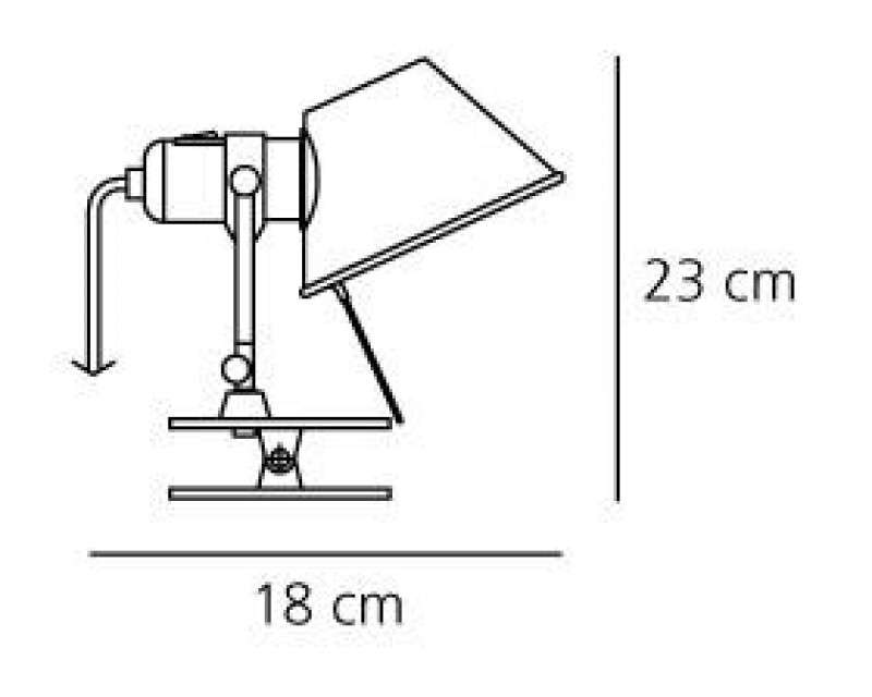 artemide tolomeo pinza led klemmleuchte 03 abmessung 1