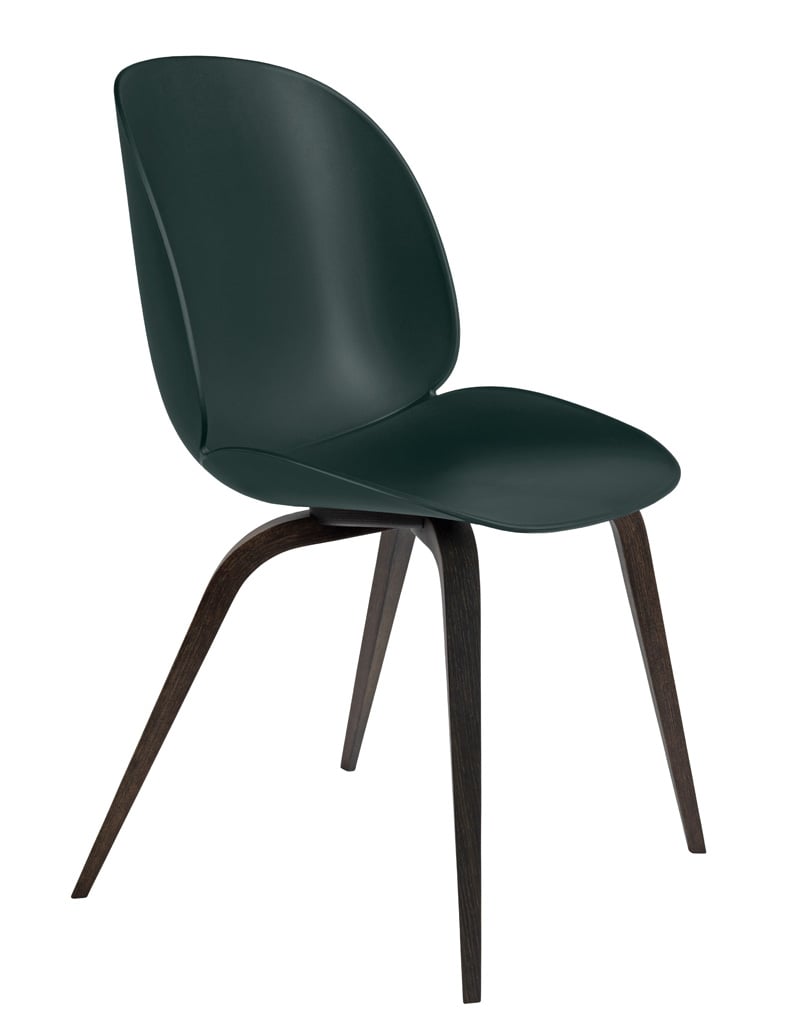 Gubi Beetle Dining Chair Stuhl, Holzbeine Eiche dunkel lackiert