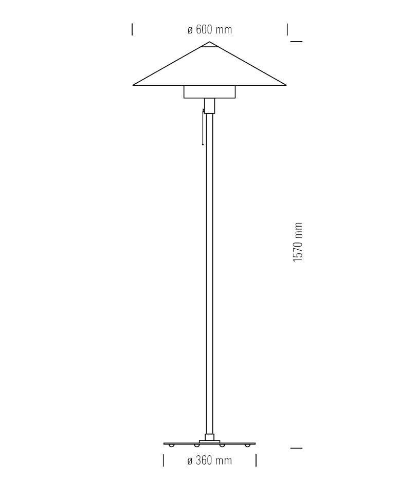 Tecnolumen Wagenfeld WSTL 30 Stehleuchte - Tecnolumen Ausführung:H 157cm