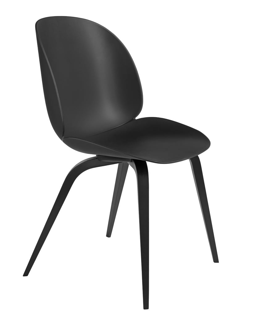 Gubi Beetle Dining Chair Stuhl, Holzbeine Buche schwarz gebeizt