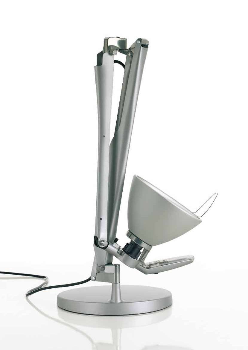 Luceplan Fortebraccio Tischleuchte, 100W, Ein / Aus - Luceplan Ausführung:mit Tischklemme|Luceplan Farbe:metallfarben