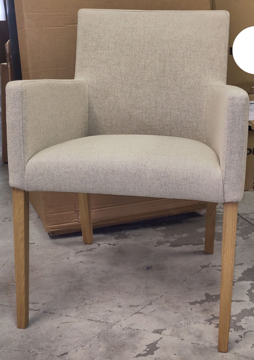 Jan Kurtz Augus Sessel - Eiche massiv geölt, Loden natur - Lagerabverkauf