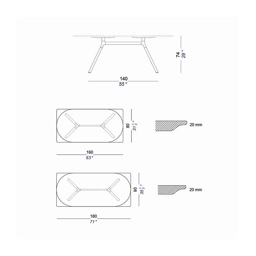 lapalma fork tisch breite 140