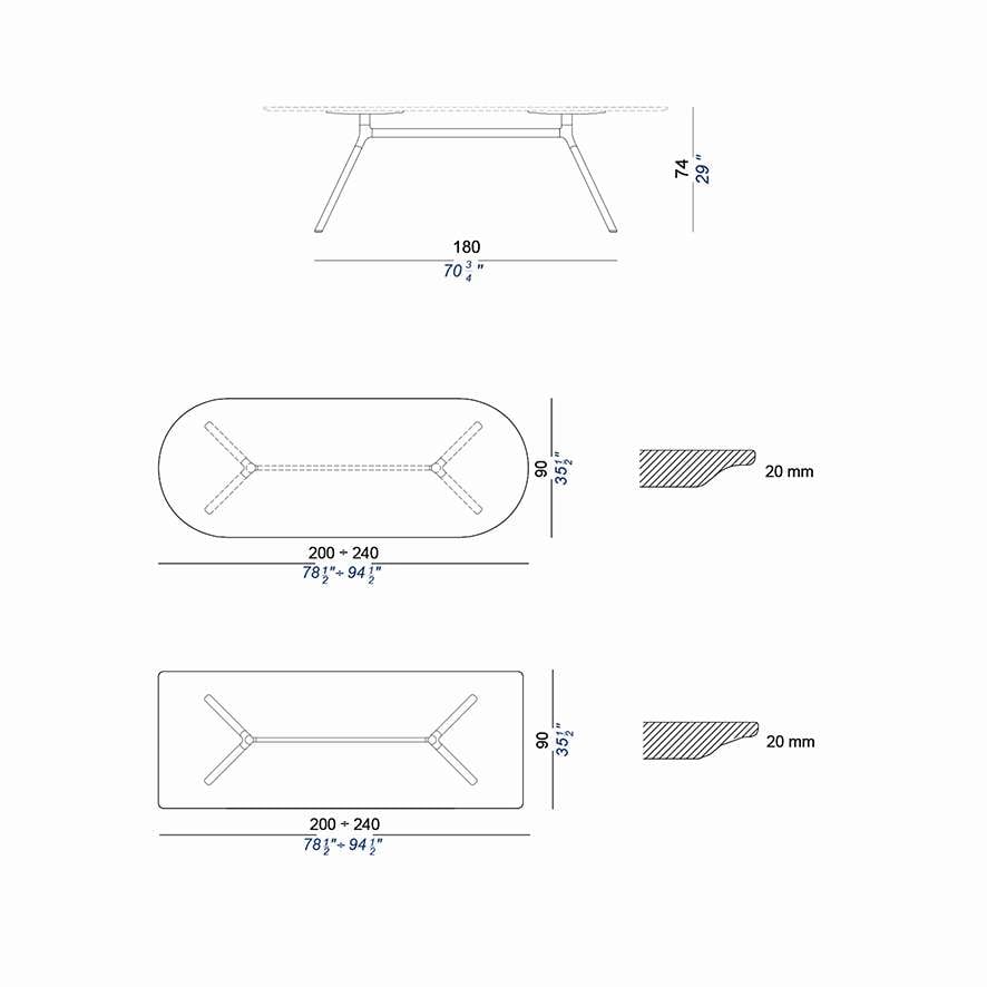 lapalma fork tisch breite 180