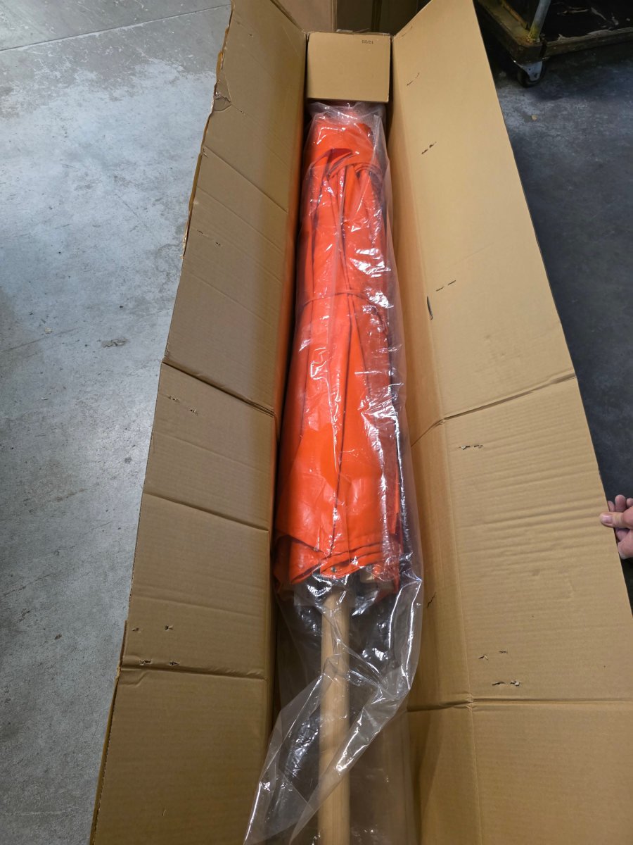 Weishäupl Klassiker Schirm rund - Ø 300cm, ohne Knickmechanismus, orange - Retoure