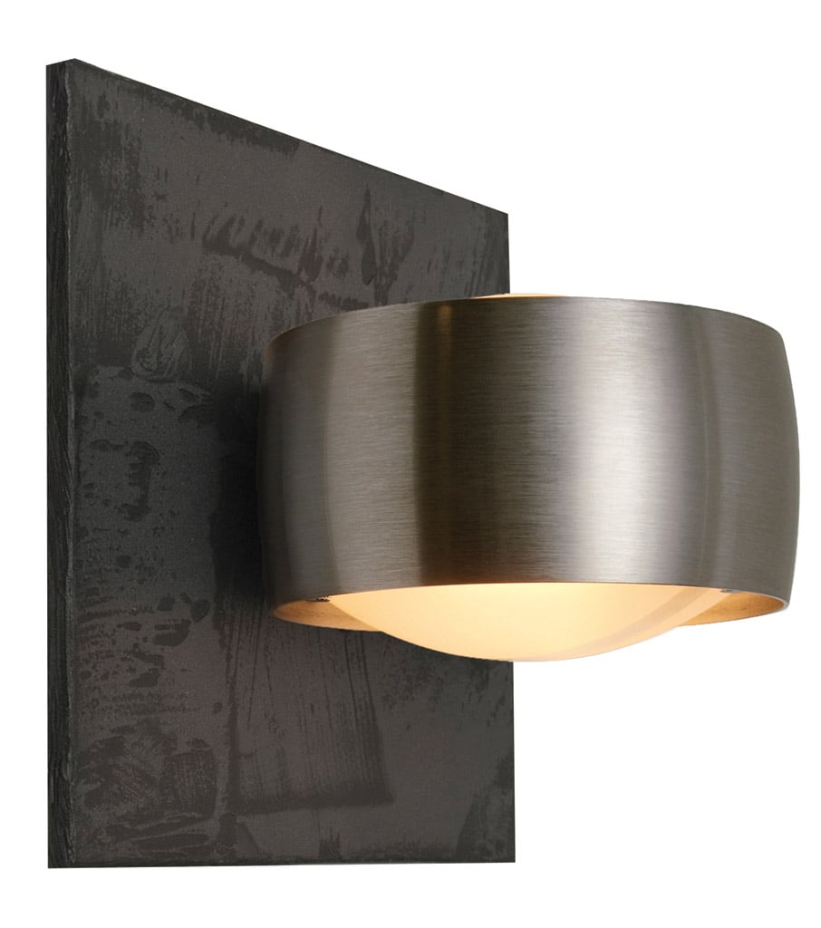Oligo Grace Unlimited LED Wandleuchte Kopf aluminium gebürstet Glasplatte Schieferstruktur