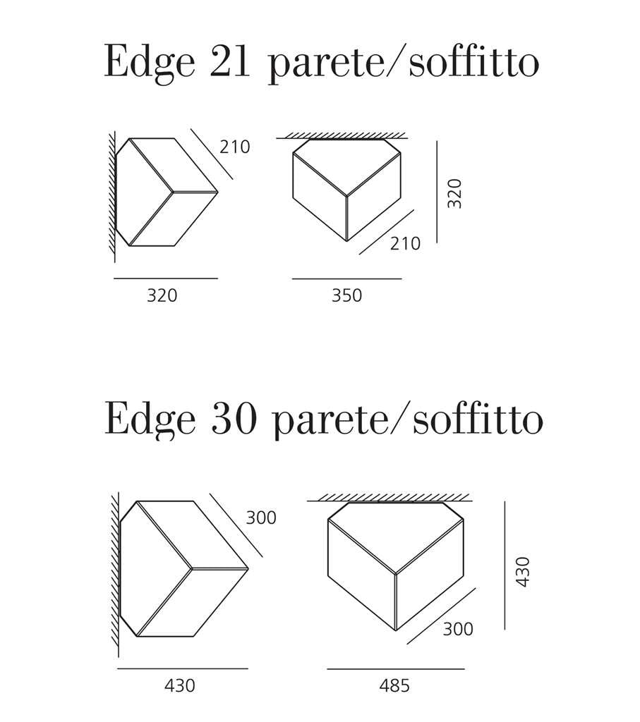 artemide edge parete soffitto wand oder deckenleuchte technische zeichnung