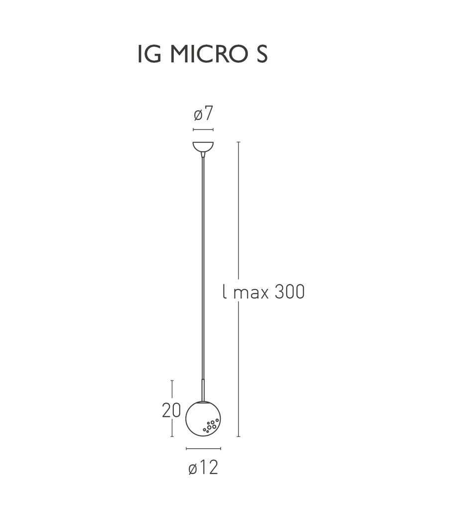 lumen center italia iceglobe micro pendelleuchte technische zeichnung