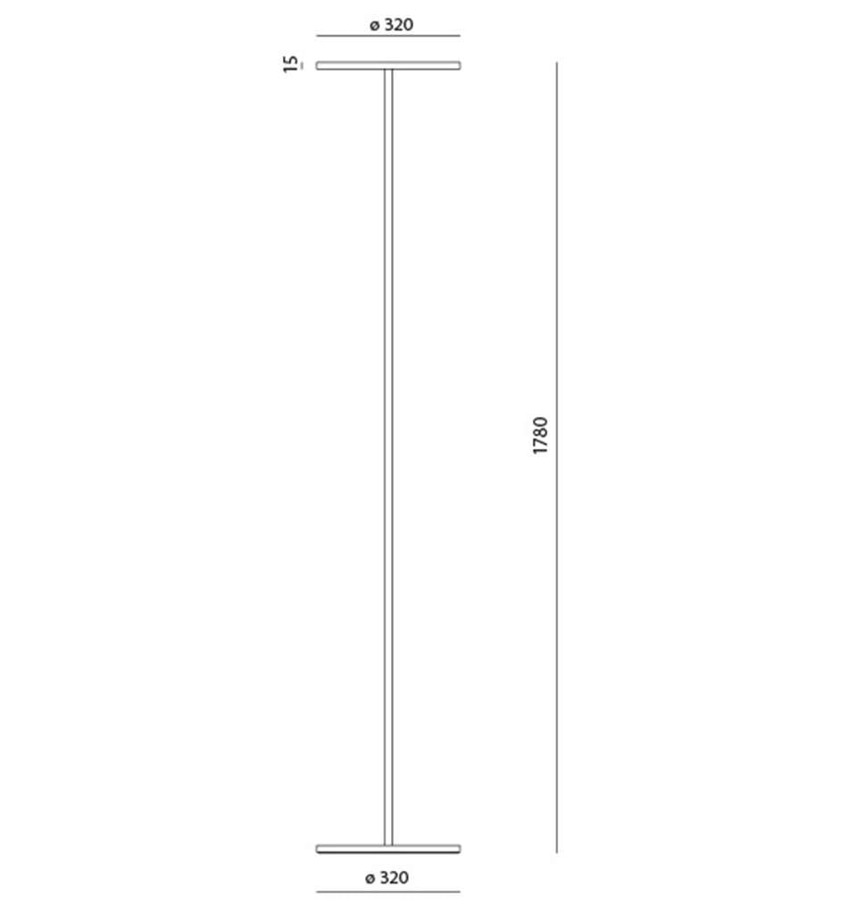 artemide athena stehleuchte technische zeichnung