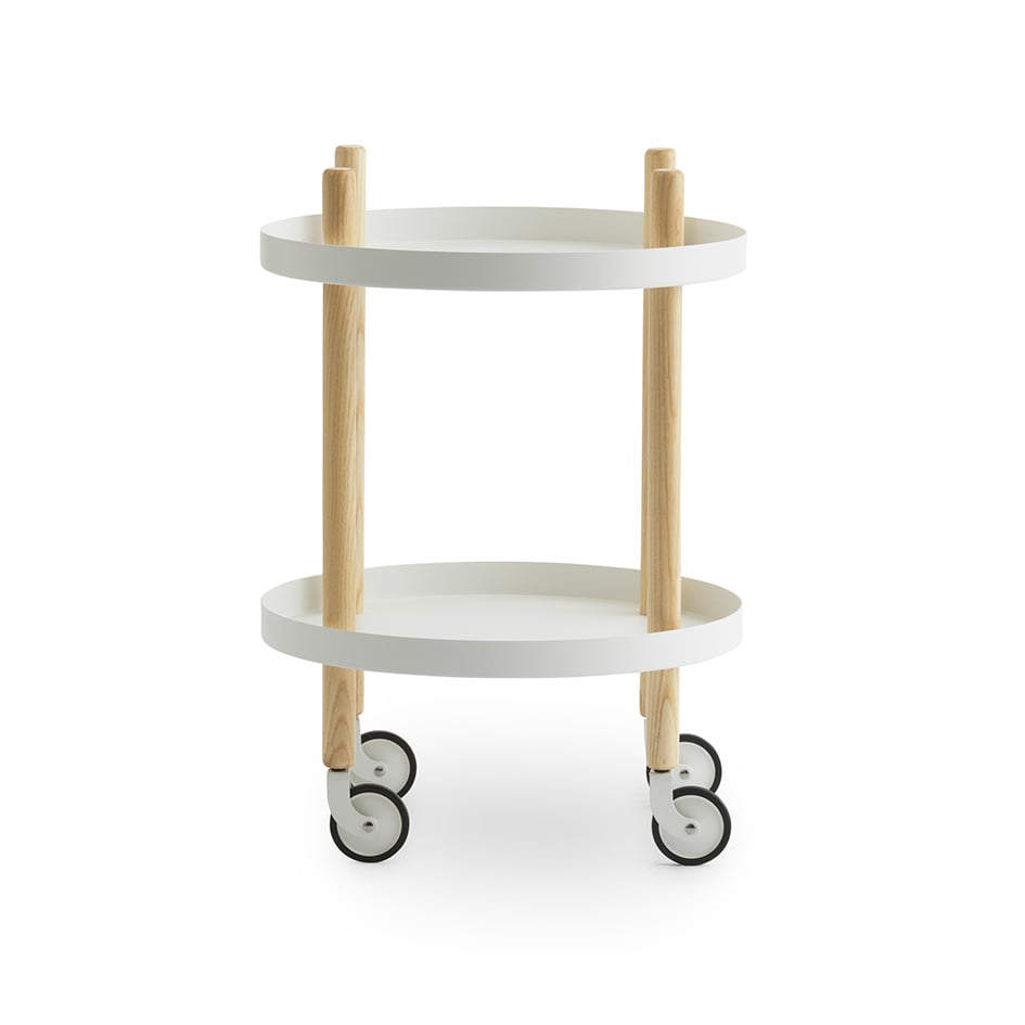 Normann Copenhagen Block Beistelltisch - weiß, Ø 45cm, Esche - Aussteller