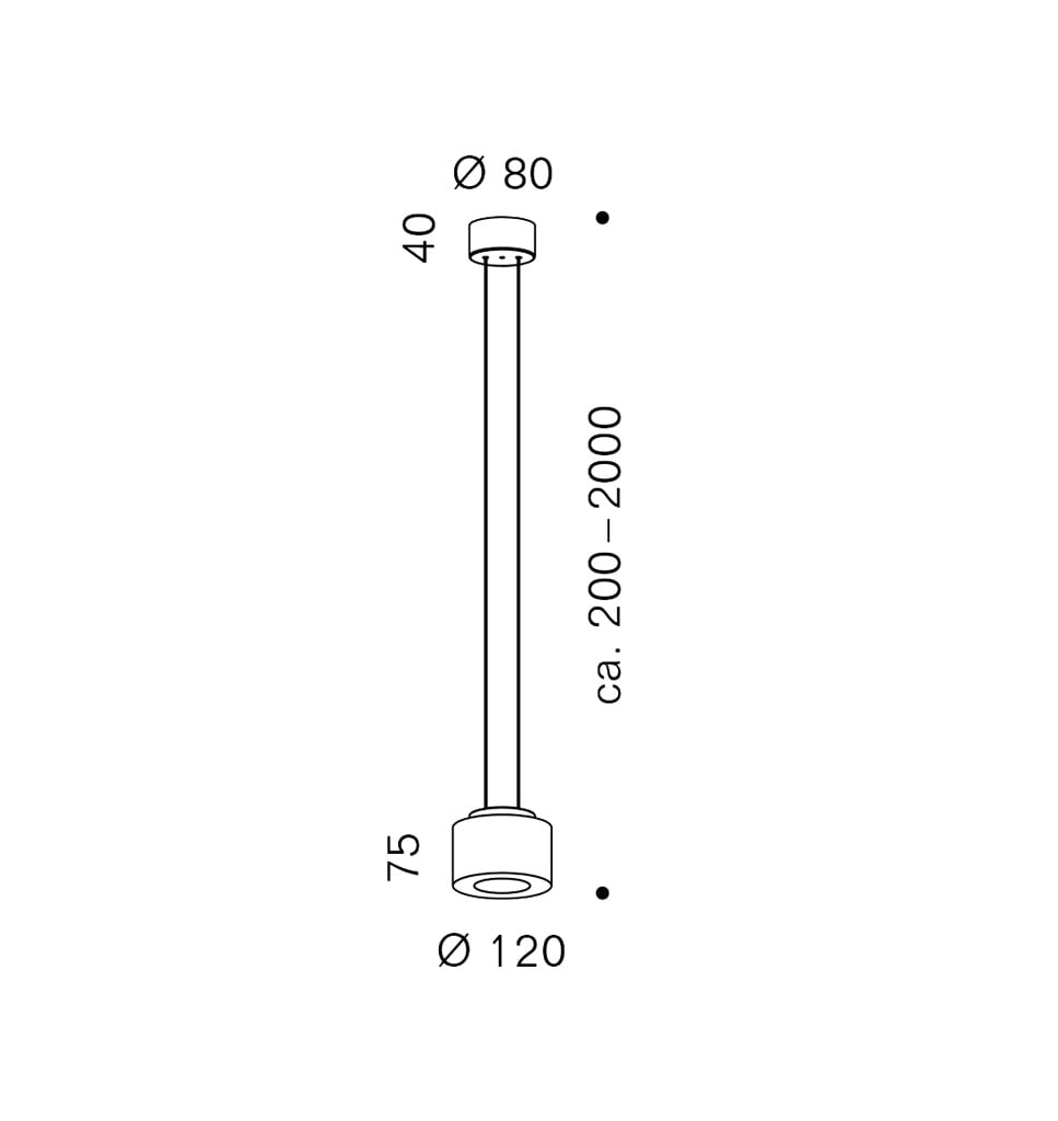 serien.lighting reef led single pendelleuchte technische zeichnung