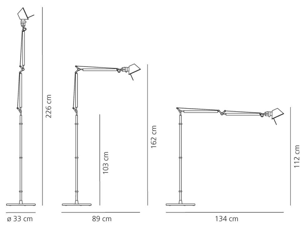 artemide tolomeo terra stehleuchte aluminium ma e