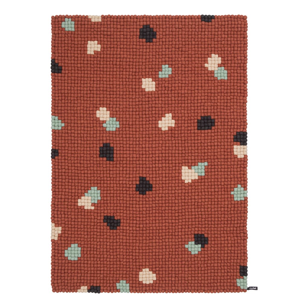 myfelt Terra Rust Filzkugelteppich eckig 50 x 70cm TR-r-029-050-070