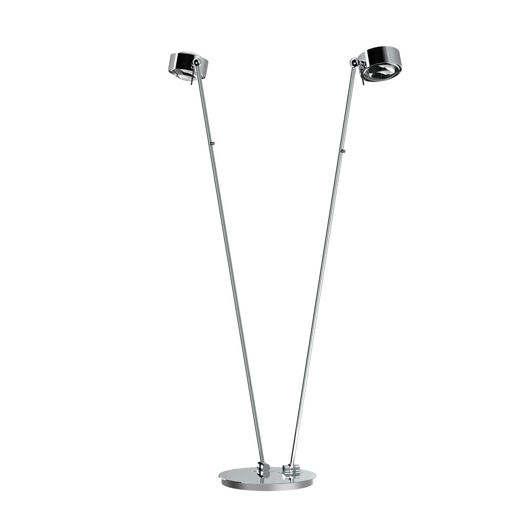 Top Light Puk Maxx Floor Sister LED Stehleuchte chrom | 2x Linse klar / 2x Glas matt | LED 6-3821202-NV-LED+2x2-3037+2x2-3036