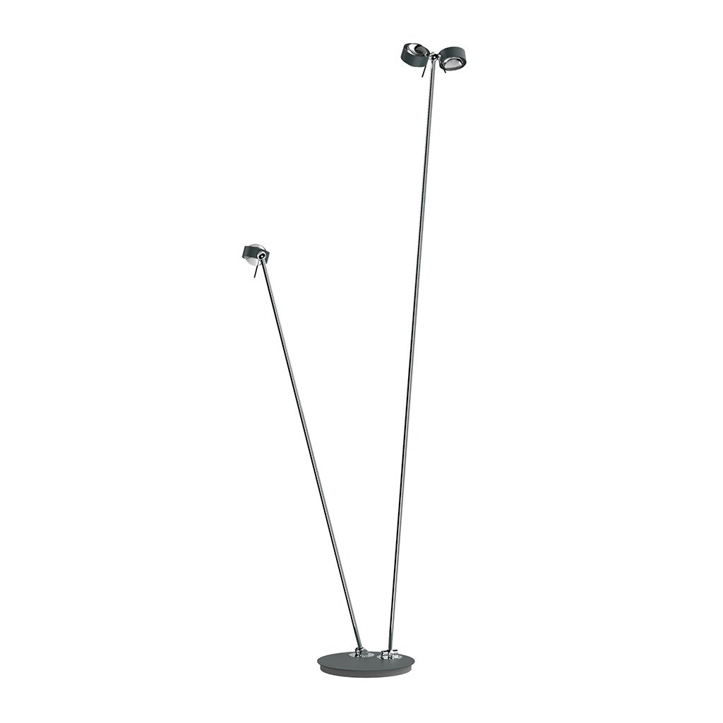 Top Light Puk Mini Floor Mother-Kid Stehleuchte anthrazit matt-chrom | 3x Linse klar / 3x Glas matt | Standard-Fassung 6-082180120-2-23-G9+3x2-2026+3x2-2027