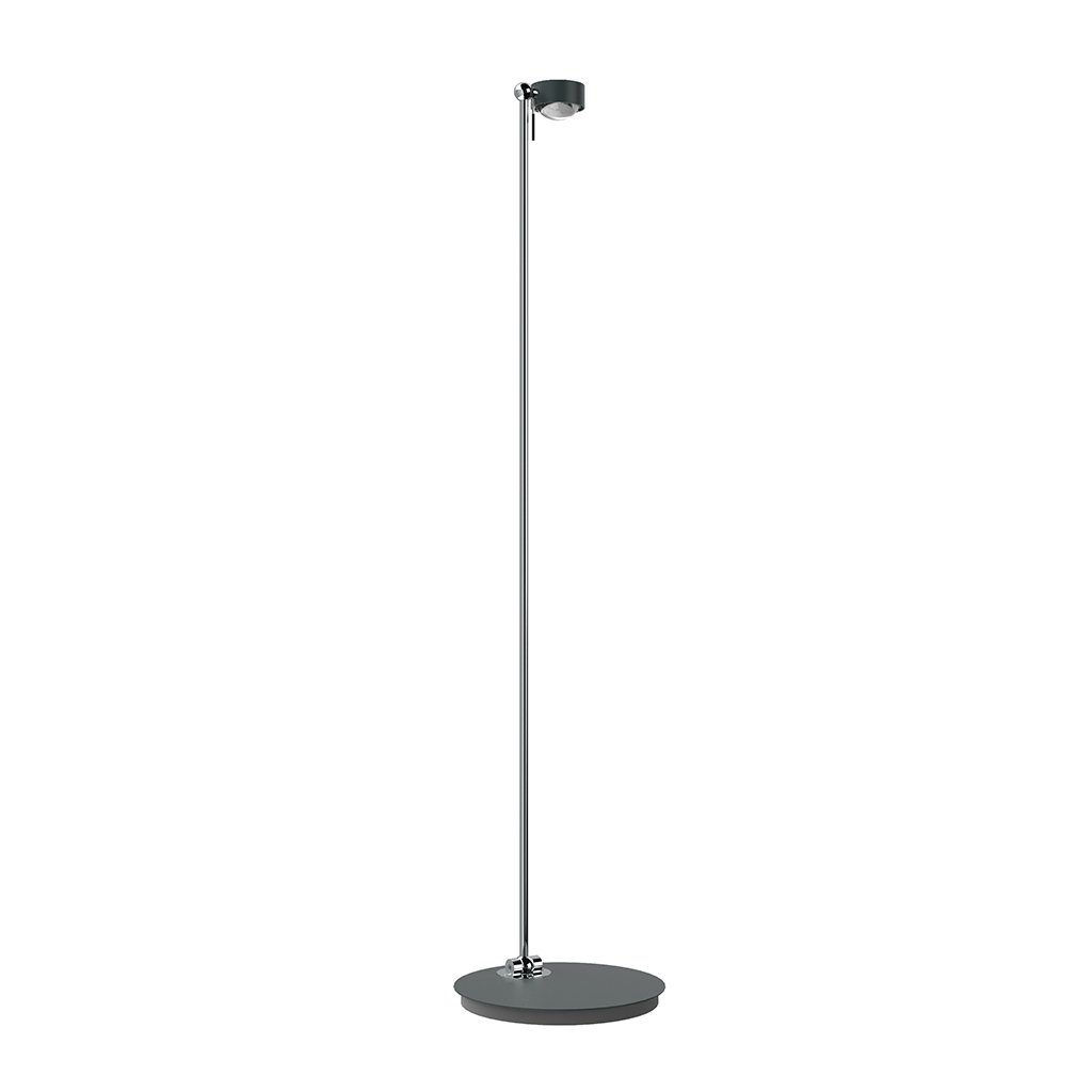 Top Light Puk Mini Floor Mini Single Stehleuchte anthrazit matt-chrom | Linse klar / Linse klar | Standard-Fassung 6-081202-1-23-G9+2x2-2026