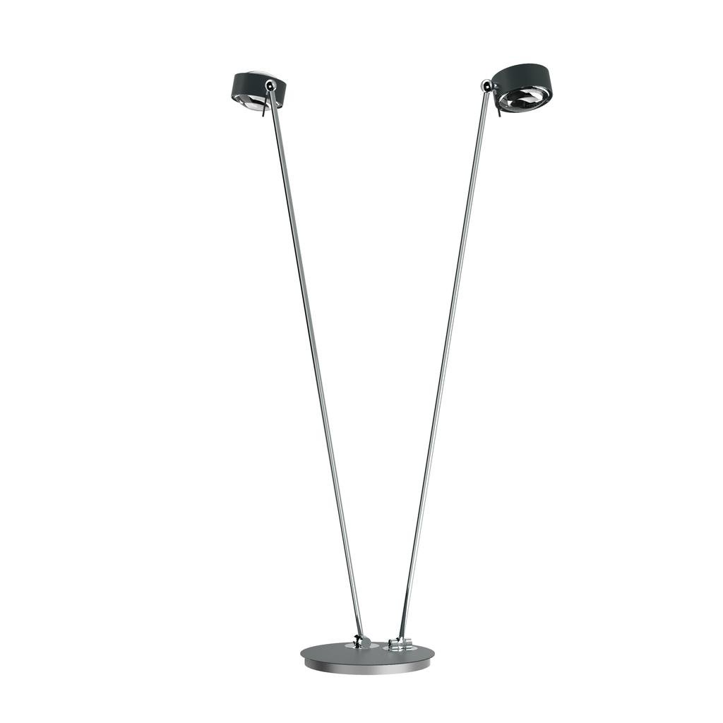 Top Light Puk Mini Floor Sister Stehleuchte anthrazit matt-chrom | 2x Linse klar / 2x Glas matt | Standard-Fassung 6-0821202-23-G9+2x2-2026+2x2-2027