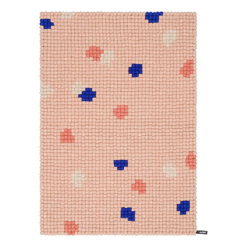 myfelt Terra Rose Filzkugelteppich eckig 50 x 70cm TR-r-031-050-070