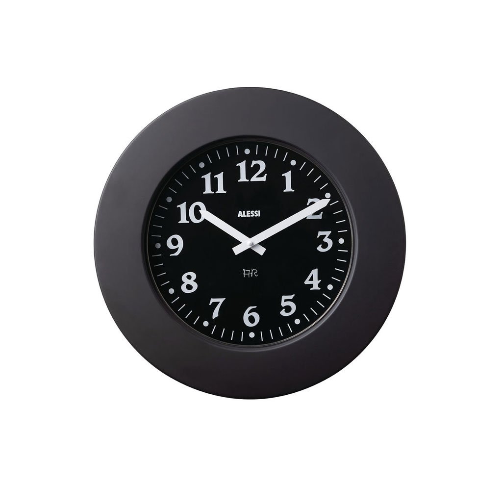 Alessi Momento Wanduhr (schwarz mit Reliefdekor) schwarz mit Reliefdekor 11